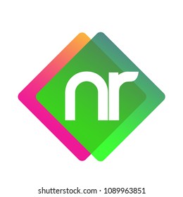 Letter NR logo with colorful geometric shape, letter combination logo design for creative industry, web, business and company.