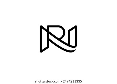 Letter NR or RN Logo Design Vector 