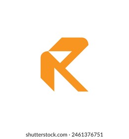 letter nr simple geometric font logo vector 