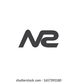letter nr simple linked design geometric symbol logo vector