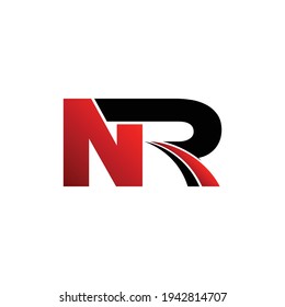 Letter NR simple logo design vector