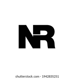 Letter NR simple logo design vector