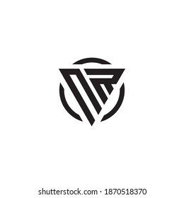 Letra NR logotipo fuerte simple
