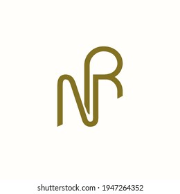 letter NR. vector logo monogram alphabet minimalist design