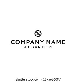 letter ns circle logo design vector illustration template