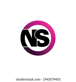 Letter NS circle logo design vector