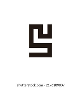 Letter NS connect, square geometric symbol simple logo vector