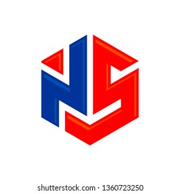 Letter NS of hexagon