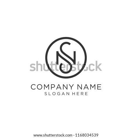Letter NS logo design Imagine de stoc © 
