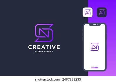 letter ns logo design inspiration