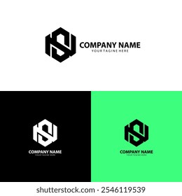 Vector de diseño de logotipo NS letra