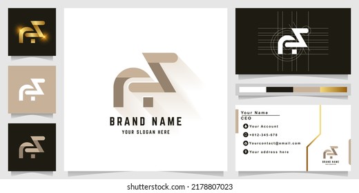 Letter AS or nS monogram logo with business card design