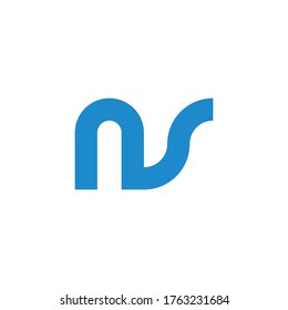letter ns simple geometric line logo vector