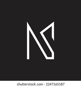 letter ns simple geometric thin line logo vector 