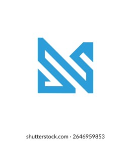 letter ns simple stripes geometric lines logo vector 