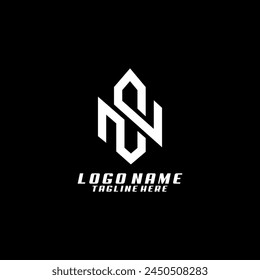 letter NS SN abstract modern trendy logo design vector