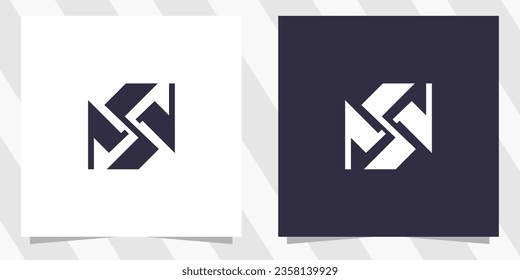 letter ns sn logo design