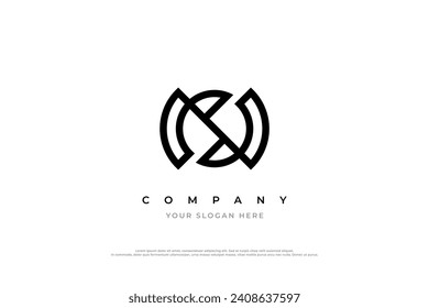 Plantilla de vector de diseño de logotipo NS o SN de carta
