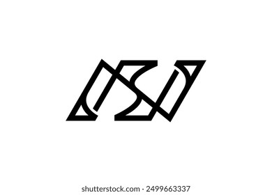 Letra NS o SN Vector de diseño de logotipo 