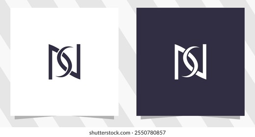 letter ns sn logo design