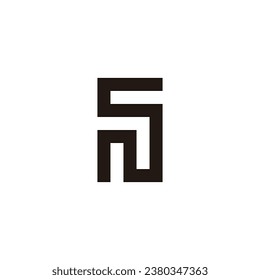 Letter NS square geometric symbol simple logo vector