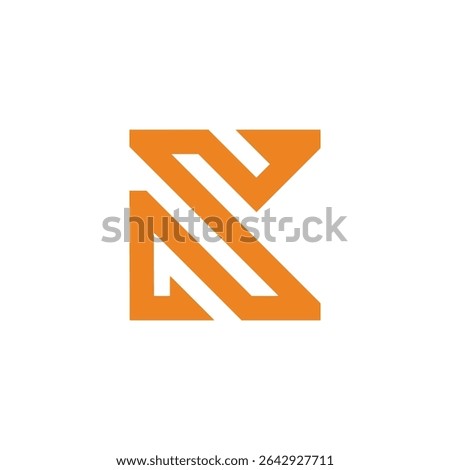 letter nsk simple stripes geometric logo vector 