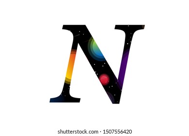 letter N,Space character for science,alphabet Space
