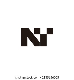 letter nt simple geometric dots squares logo vector