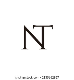 letter nt simple linked font symbol logo vector