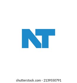 letter nt simple linked geometric logo vector