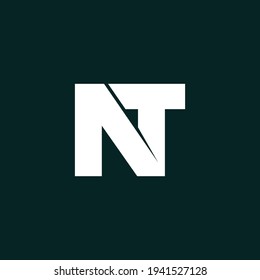 Letter NT simple logo design vector