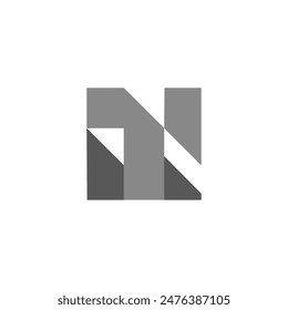 letra nt simple cuadrado geométrico slice logo Vector 