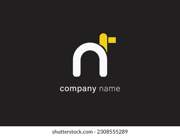 Plantilla de diseño de logotipo de vector NT o TN de carta