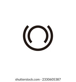 Letter nU circle geometric symbol simple logo vector