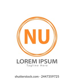 letra NU logo. NU. ILUSTRACIÓN VECTORIAL de diseño de logotipo de NU para empresa creativa, negocio, industria
