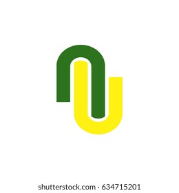 letter nu logo letter design vector