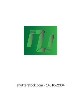 Letter NU logotype with colorful circle, with striped composition letter, sets of business card for company identity, creative industry, web. - Vector