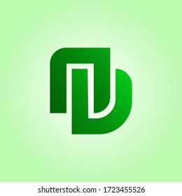 Letter nu nature logo design vector 