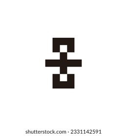 Letter nu plus square geometric symbol simple logo vector