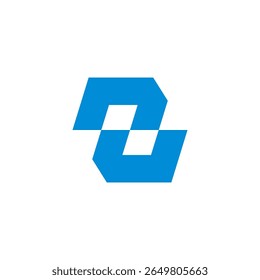 letra nu simples linhas vinculadas geométrico logotipo vetor 