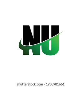 Letra NU diseño de logotipo simple vector