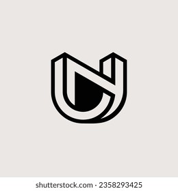 Letter NU or UN logo