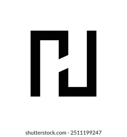 Letter Nu or Un rectangle shape lowercase logo idea