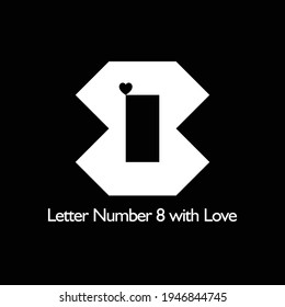 Letter Number 0 with Love Icon 
