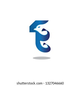 letter number 1, with eagle head vector