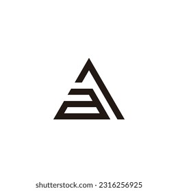 Letter a number 1 triangle geometric symbol simple logo vector