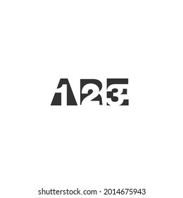Letter ARE and number 123 Logo Design. Vector Illustration.