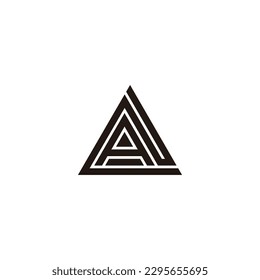 Letter A number 2 triangle, unique geometric symbol simple logo vector