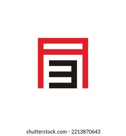Letter A and number 3, square geometric symbol simple logo vector