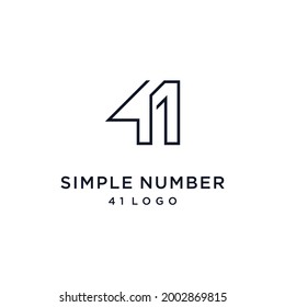 número de letra 41 arte de línea simple diseño de logotipo de plantilla inteligente moderno vector
